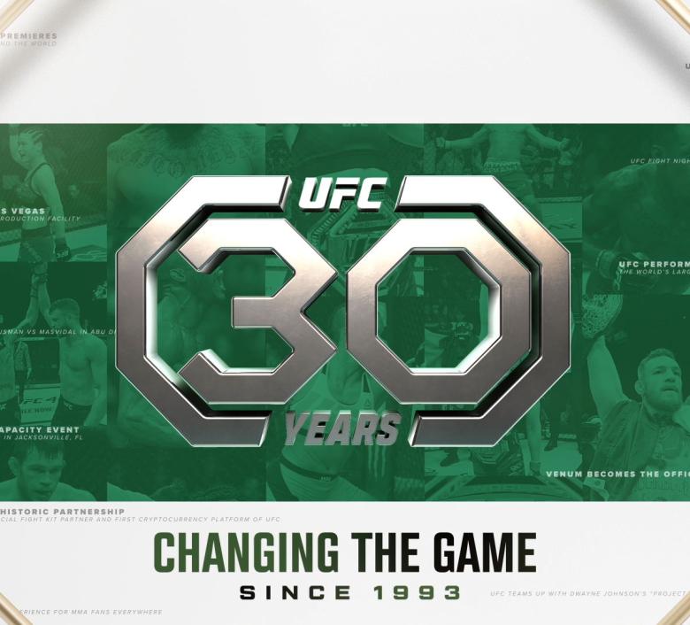 Logo for UFC 30th anniversary: changing the game