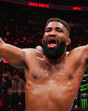 Chris Curtis reacts after his victory against Marc-Andre Barriault of Canada in a middleweight bout during the UFC 297 event at Scotiabank Arena on January 20, 2024 in Toronto, Ontario. (Photo by Jeff Bottari/Zuffa LLC)