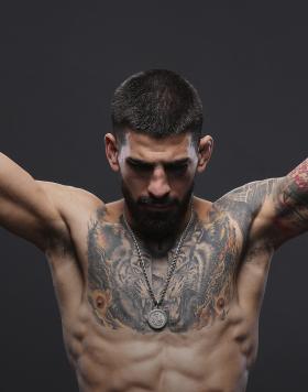 Ilia Topuria poses for a post fight portrait backstage during the UFC 282 event at T-Mobile Arena on December 10, 2022 in Las Vegas, Nevada. (Photo by Mike Roach/Zuffa LLC)