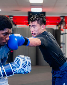 Song Yadong trains at the UFC Gym in Sacramento, California, on February 5, 2024. (Photo by Zac Pacleb/Zuffa LLC)