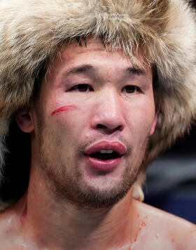 Shavkat Rakhmonov of Uzbekistan reacts to his win in a welterweight fight during the UFC 285 event at T-Mobile Arena on March 04, 2023 in Las Vegas, Nevada. (Photo by Jeff Bottari/Zuffa LLC)