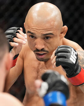 Jose Aldo of Brazil faces Merab Dvalishvili of Georgia in a bantamweight fight during the UFC 278 event at Vivint Arena on August 20, 2022 in Salt Lake City, Utah. (Photo by Josh Hedges/Zuffa LLC)