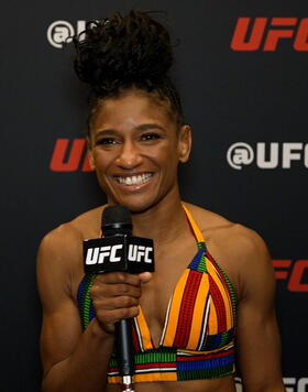 Strawweight Angela Hill Talks With UFC.com Ahead Of Her Matchup Against Luana Pinheiro At UFC Fight Night: Barboza vs Murphy On May 18, 2024.