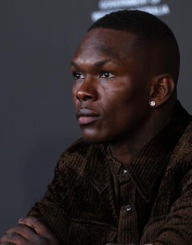 UFC middleweight Israel Adesanya looks on at the UFC 305 On Sale Press Conference on July 03, 2024 in Perth, Australia. (Photo by Will Russell/Zuffa LLC)