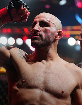 Alexander Volkanovski of Australia exits the Octagon after the UFC featherweight championship fight during the UFC 290 event at T-Mobile Arena on July 08, 2023 in Las Vegas, Nevada. (Photo by Chris Unger/Zuffa LLC)