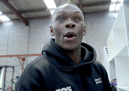 Israel Adesanya speaks to the camera