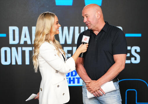 UFC CEO Dana White announces the contract winners during Dana White's Contender Series season eight, week one on August 13, 2024 in Las Vegas, Nevada. (Photo by Chris Unger/Zuffa LLC)