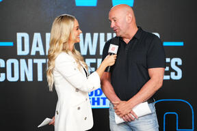 UFC CEO Dana White announces the contract winners during Dana White's Contender Series season eight, week one on August 13, 2024 in Las Vegas, Nevada. (Photo by Chris Unger/Zuffa LLC)