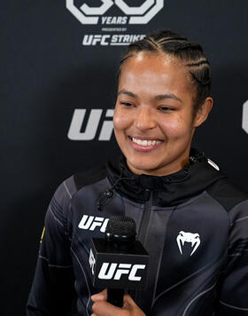 Flyweight Karine Silva Reacts With UFC.com After Her Submission Victory Over Maryna Moroz At UFC 292: Sterling vs O’Malley On August 19, 2023