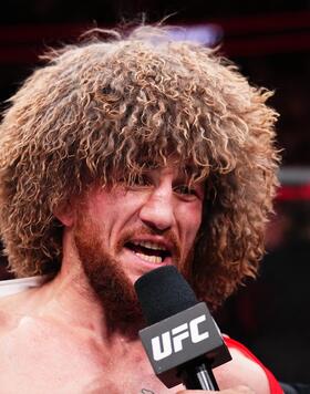 "The Machine" Reacts With Joe Rogan After His Victory Over Henry Cejudo At UFC 298 (Photo by Chris Unger/Zuffa LLC)