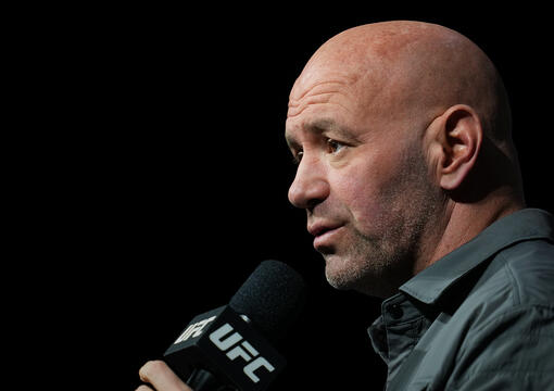 UFC president Dana White is seen on stage during the UFC 282 press conference at MGM Grand Garden Arena on December 08, 2022 in Las Vegas, Nevada. (Photo by Cooper Neill/Zuffa LLC)