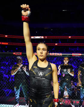 Alexa Grasso of Mexico prepares to face Valentina Shevchenko of Kyrgyzstan in the UFC flyweight championship fight during the Noche UFC event at T-Mobile Arena on September 16, 2023 in Las Vegas, Nevada. (Photo by Chris Unger/Zuffa LLC)