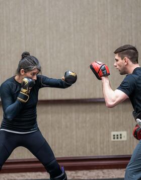 Julia Avila works out in Austin, Texas, on November 30, 2023. (Juan Cardenas/Zuffa LLC)