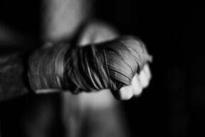 Portrait of a hand being wrapped for Dana White's Contender Series