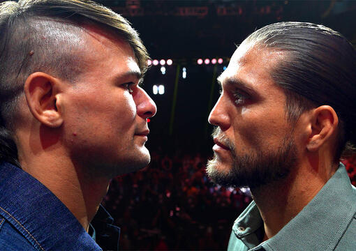 Diego Lopes and Brian Ortega face off at the UFC 303 press confernce