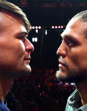 Diego Lopes and Brian Ortega face off at the UFC 303 press confernce