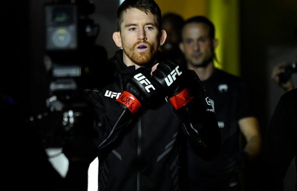 Cory Sandhagen prepares to fight T.J. Dillashaw in their bantamweight fight during the UFC Fight Night event at UFC APEX on July 24, 2021 in Las Vegas, Nevada. (Photo by Jeff Bottari/Zuffa LLC)