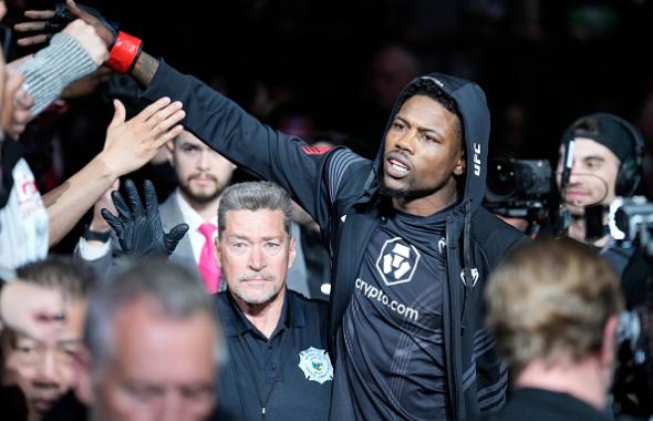 Kevin Holland prepares to fight Alex Oliveira of Brazil in their welterweight fight during the UFC 272 event on March 05, 2022 in Las Vegas, Nevada. (Photo by Chris Unger/Zuffa LLC)