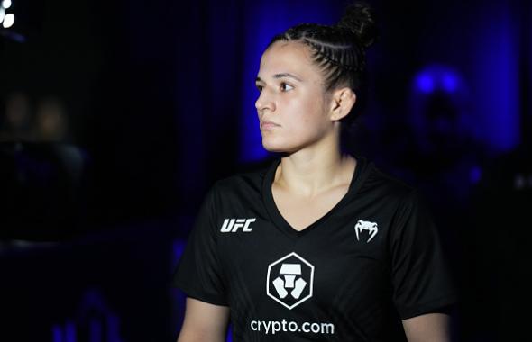 Erin Blanchfield prepares to fight JJ Aldrich in a flyweight fight during the UFC Fight Night event at UFC APEX on June 04, 2022 in Las Vegas, Nevada. (Photo by Chris Unger/Zuffa LLC)