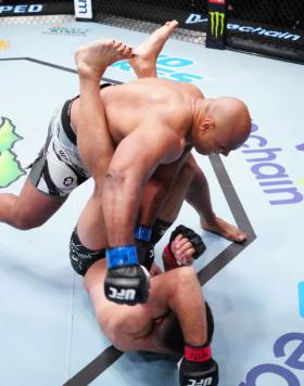 Marcos Rogerio de Lima of Brazil punches Andrei Arlovski of Belarus in a heavyweight fight during the UFC Fight Night event at UFC APEX on October 29, 2022 in Las Vegas, Nevada. (Photo by Jeff Bottari/Zuffa LLC)