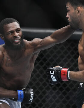 Montel Jackson punches Julio Arce in a bantamweight bout during the UFC 281 event at Madison Square Garden on November 12, 2022 in New York City. (Photo by Chris Unger/Zuffa LLC)