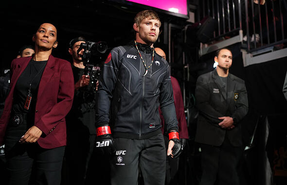 Bryce Mitchell walks out towards the Octagon prior to facing Ilia Topuria of Germany during the UFC 282 event at T-Mobile Arena on December 10, 2022 in Las Vegas, Nevada. (Photo by Cooper Neill/Zuffa LLC)