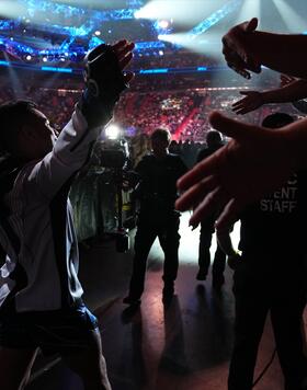 Christian Rodriguez prepares to face Raul Rosas Jr. in a bantamweight fight during the UFC 287 event at Kaseya Center on April 08, 2023 in Miami, Florida. (Photo by Cooper Neill/Zuffa LLC via Getty Images)