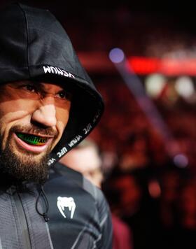 Robert Whittaker of New Zealand walks to the Octagon in a middleweight fight during the UFC 290 event at T-Mobile Arena on July 08, 2023 in Las Vegas, Nevada