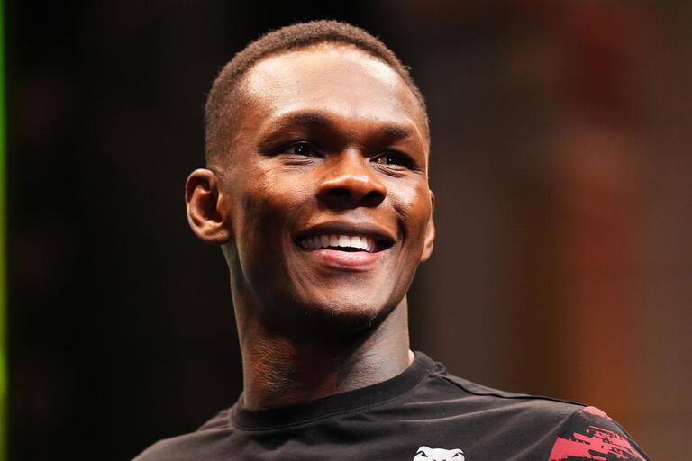 Israel Adesanya holds an open training session for fans and media during the UFC 293 Open Workouts at Sydney Town Hall on September 06, 2023 in Sydney, Australia