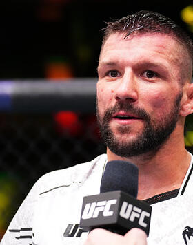 Mateusz Gamrot of Poland reacts after his victory over Rafael Fiziev of Kazakstan in a lightweight fight during the UFC Fight Night event at UFC APEX on September 23, 2023 in Las Vegas, Nevada. (Photo by Chris Unger/Zuffa LLC)