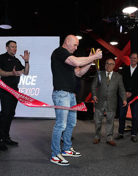 UFC CEO Dana White cuts the ceremonial ribbon opening the UFC Performance Institute Mexico City on February 22, 2024 in Mexico City, Mexico. (Photo by Josh Hedges/Zuffa LLC)