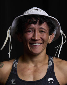 Virna Jandiroba of Brazil poses for a portrait after her victory during the UFC Fight Night event at Boardwalk Hall Arena on March 30, 2024 in Atlantic City, New Jersey. (Photo by Cooper Neill/Zuffa LLC via Getty Images)