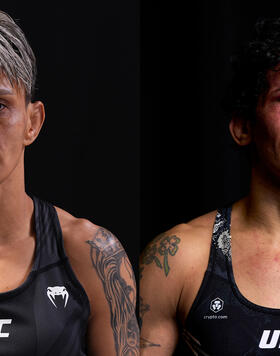 Colagem de retratos de Amanda Lemos e Virna Jandiroba (Mike Roach e Cooper Neill/Zuffa LLC)