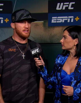 BMF champion Justin Gaethje speaks with Megan Olivi ahead of his fight with Max Holloway at UFC 300: Pereira vs Hill